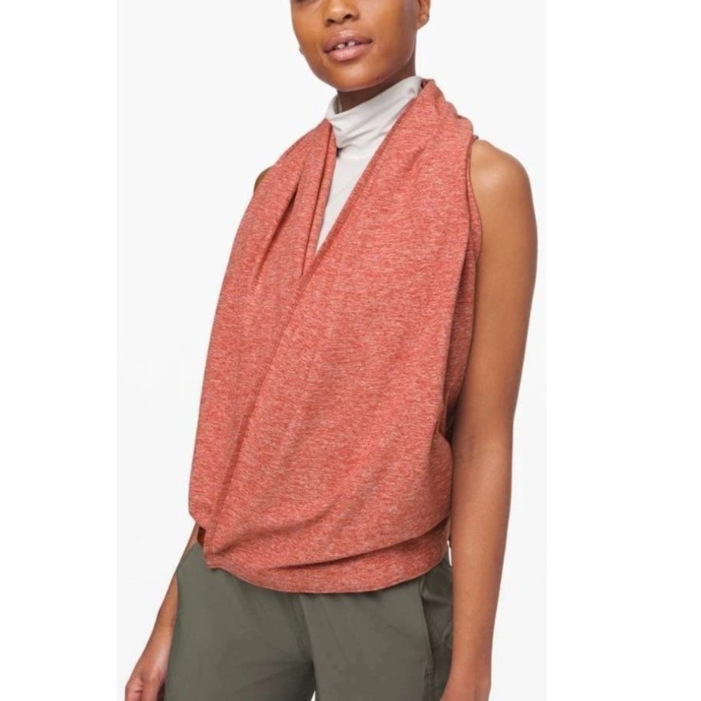 Lululemon Vinyasa Snap Button Convertible Customizable Infinity Scarf Wrap Red - Picture 3 of 6